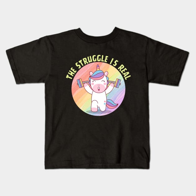 THE STRUGGLE IS REAL Kids T-Shirt by GP SHOP